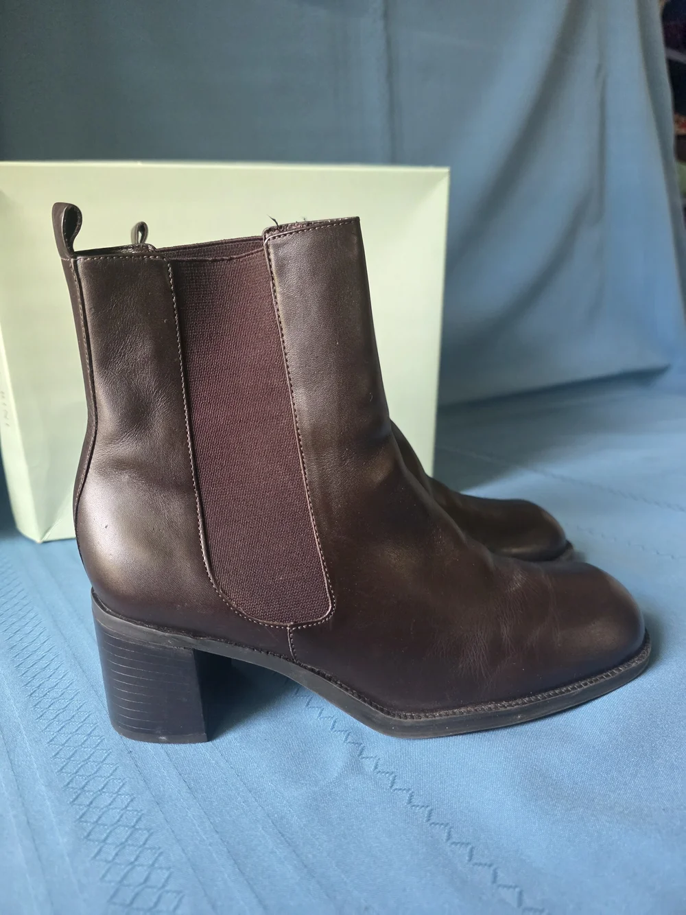 Gianni Bini Selby Western Brown Leather Ankle Boots 7.5M